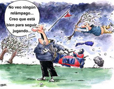 No hay mal tiempo para jugar al golf... 